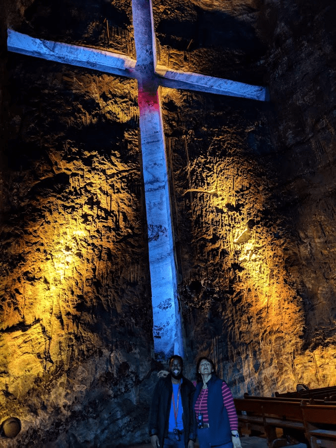 Marta and me at the giant cross in The Old Cathedral