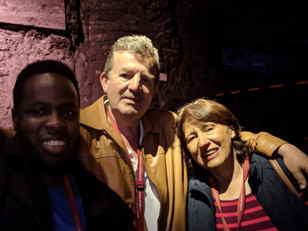 Fernando, Marta, and me in the Salt Cathedral