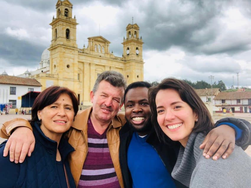 Me, Mariangela, Marta, and Fernando at the Basilica of Chiquinquirá
