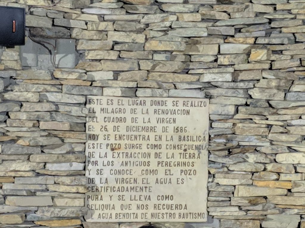 Sign at the well of La Iglesia de la Renovación