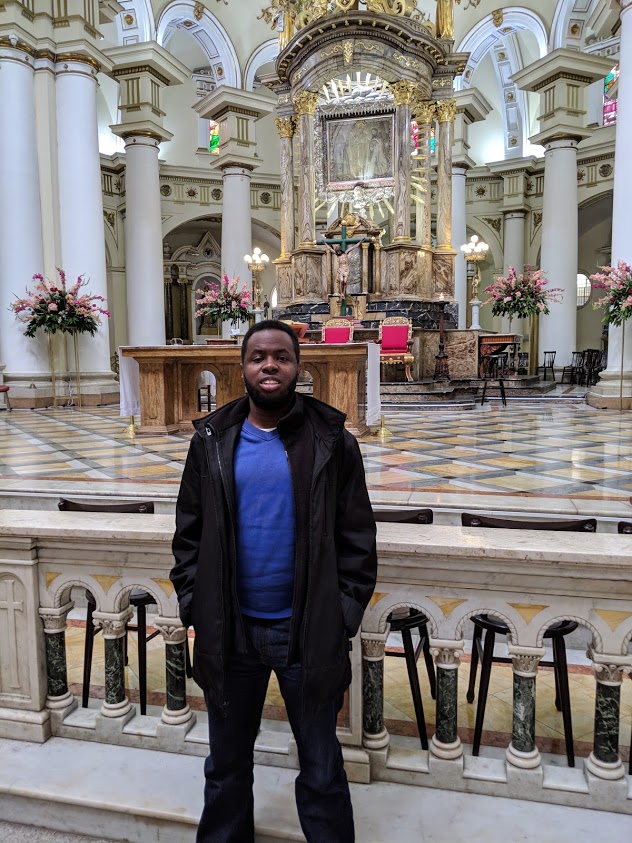 Me in front of the altar in the Basilica